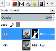 GIMP Layer Mask B&W Dialog