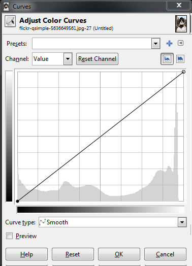 GIMP Base Curves Dialog