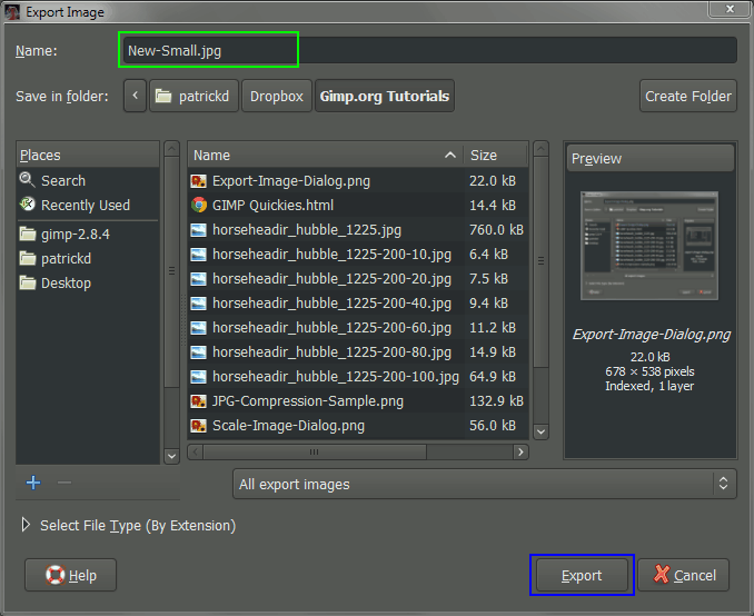 Export Image Dialog