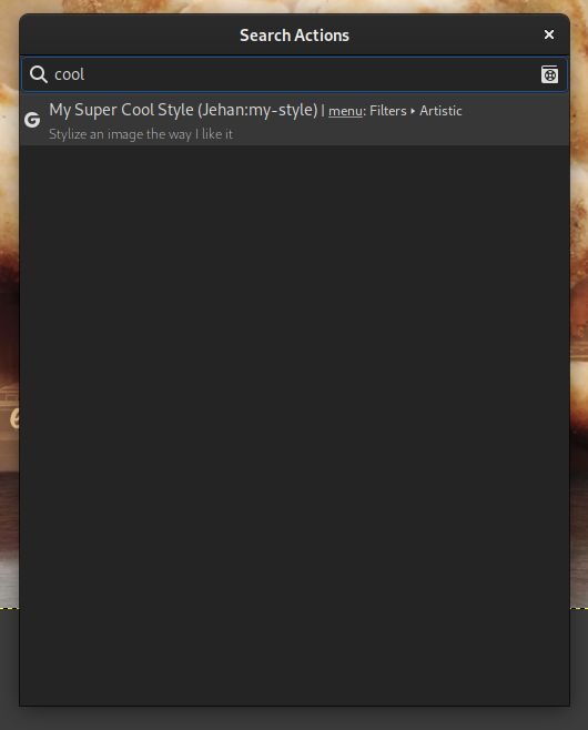 Third party filters are now searchable - GIMP 2.99.16